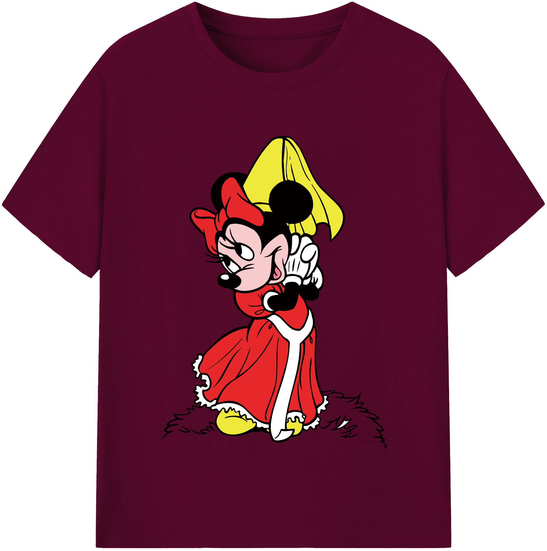 （画像用） ミッキーマウス Mickey Mouse レディースカジュアルプリントTシャツ（綿100％）